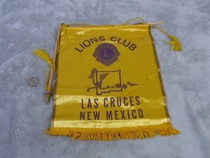 Lions Club Silk Like Banner Las Cruces New Mexico 1960's Era?? Vintage 11" X 9" - Picture 1 of 7