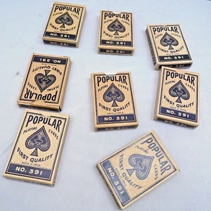 Vintage Spielkarten Erste Qualität Blau Farbe Litho Druck Collectibles Beliebt - Zdjęcie 1 z 8