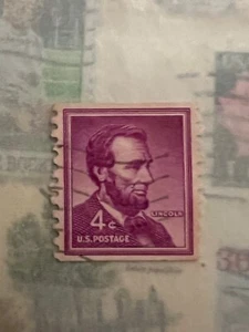 Abraham Lincoln 4 Cent Briefmarke lila sehr selten, fein - sehr schön - Bild 1 von 2