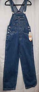 Women's Revolt Blue Denim Overalls Racerback Multi-Pocket Bib Cotton Size M~NWT - Picture 1 of 9