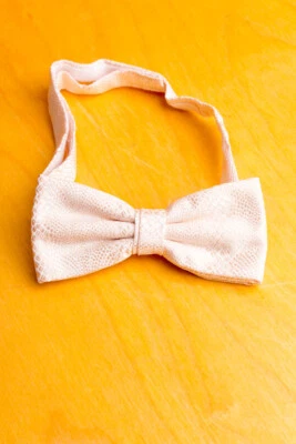 Venta Vintage Pajarita Crema Brocado Dandy Boda Elegante - Imagen 1 de 3