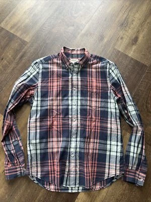 Camisa de mezclilla Life After para hombre con botones azul a cuadros talla grande informal Foto 1 de 4