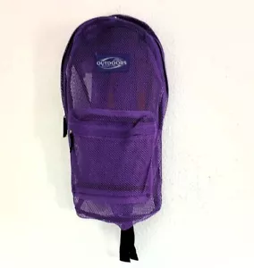 Mochila ligera transparente de malla púrpura de 17 pulgadas Outdoor Travelers Club nueva con etiquetas - Imagen 1 de 4