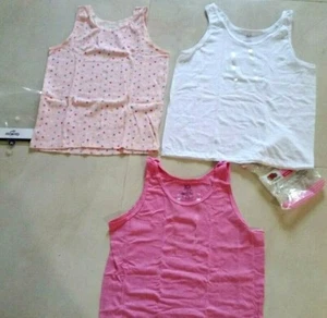 FRUIT OF THE LOOM 2 PC .SIZE L AND OSHKOSH 1 PC. SIZE 14 GIRLS SOFT TANKS - Picture 1 of 3