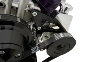 March Performance Small Block Chrysler Power Steering Bracket 360 MOPAR BLACK - Picture 1 of 3