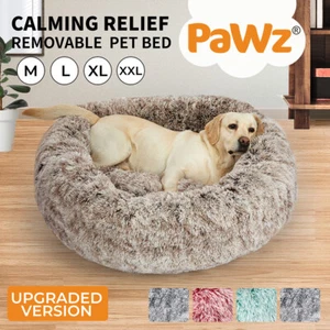 Pawz Pet Dog Cat Calming Bed Warm Soft Plush Sleeping Kennel Removable Washable - Picture 1 of 30