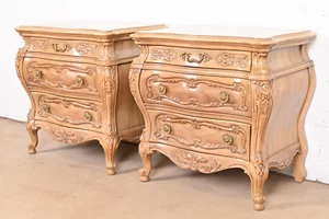 Grosfeld House Style French Provincial Louis XV Carved Bleached Walnut Chests - Picture 1 of 11