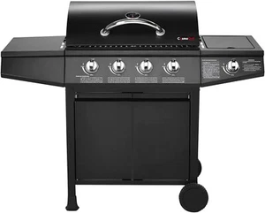 CosmoGrill Outdoor Gas Barbecue Grill 4+1 w/ Side Burner Storage Table BBQ Home - Picture 1 of 8
