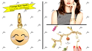 KATE SPADE BLUSHING EMOJI CHARM BRACELET HOW CHARMING TICKLED BABY PINK LADY - Picture 1 of 22