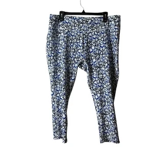 Chicos Zenergy Blue White Patterned UPF Pull On Legging Pants Size XL 3 - Picture 1 of 6