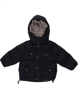 TRUSSARDI Baby Boys Hooded Padded Jacket 12-18 Months Navy Blue Polyester EZ01 - Image 1 of 3
