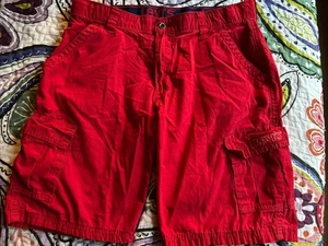 LEVI’S Red 100% Cotton Flex Waist Cargo Shorts Boys Sz 18 Reg - Picture 1 of 23