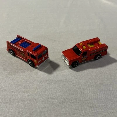 Vintage Hot Wheels Rescue Vehicles 1974 Emergency Unit 1976 Fire Engine Lot of 2 - Image 1 of 4