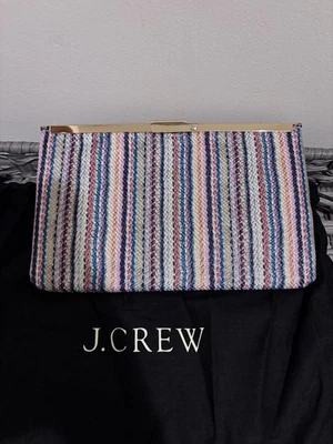 Новый без ценников J. Женский разноцветный радужный клатч с золотой застежкой и металлической сумочкой Crew - Изображение 1 из 3