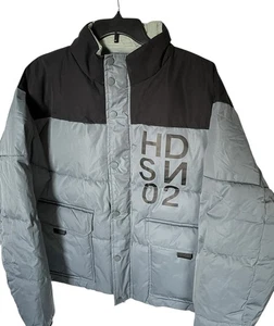 Hudson Stormy Puffer Jacket Mens Size L Full Zip Boxy Gray - Picture 1 of 20