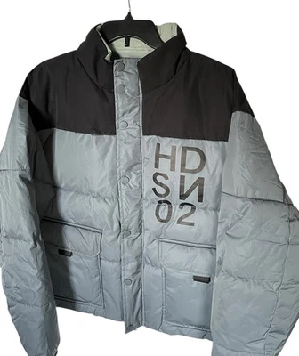 Hudson Stormy Puffer Jacket Mens Size L Full Zip Boxy Gray - Image 1 of 4
