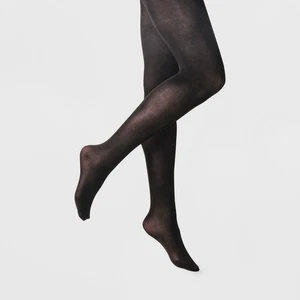 New Day 2 Pair Opaque Tights Womens Size M/L 50 Denier Black - Picture 1 of 10