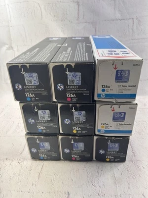 🔥HP 126A Genuine Toner 9 Pack CE312A CE311A CE313A (3Yellow, 4C,2M) Sealed New - Image 1 of 4