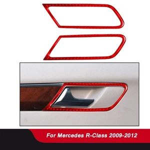 Rear Door Handle Panel Trim Decor For Mercedes R-Class R300 R350 Carbon Fiber - Picture 1 of 10