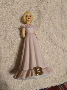 Enesco Growing Up Birthday Girl Age 13 Blonde 1981 Vintage No Chips 13th  - Picture 1 of 9