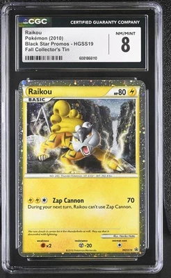 CGC 8 Raikou 2010 Black Star Promos HGSS19 Holo Pokemon Card - Image 1 of 2