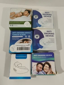 (6) Anti-Snoring Devices With Storage Trays Tongue Sleeves & Mouthpieces - Picture 1 of 7