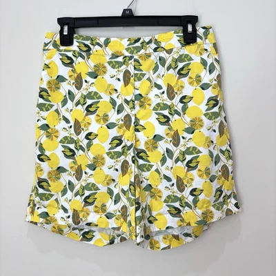 Pantalones Cortos Boden Danby Amarillo Limón Pull On Mujer 6 Tropicales Preppy Hamptons Retro Foto 1 de 4