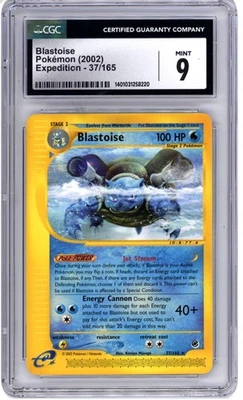 Blastoise #37 2002 Pokemon E-CARD Expedition CGC MINT9 - Image 1 of 2