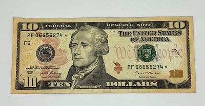 US $10 Ten Dollar Bill Star Note Money PF06656274 Series 2017 A - Image 1 of 2
