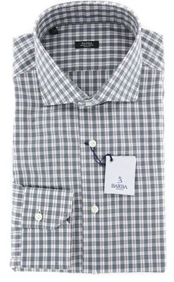 Barba Napoli Green Check Shirt - Extra Slim - 15/38 - (I1U13T0000331) - Image 1 of 4