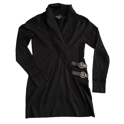 INC International Concepts Shawl Collar Sweater Dress With Buckle Detail Size S - Image 1 of 4