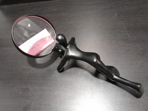 Abstract Creeping Detective Reader Figurine w/ Magnifying Glass Cast Iron Decor - Picture 1 of 8
