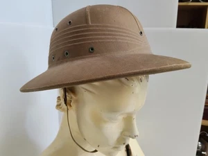 Scarce Original USA Military Pith Helmet WW2 1943 Fibre Pith Sun Helmet Hat -AF - Foto 1 di 12