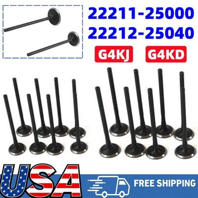 Kit de válvulas de admisión y escape G4KD para 06-09 Hyundai Sonata Kia Optima Rondo 2,4 L Foto 1 de 4