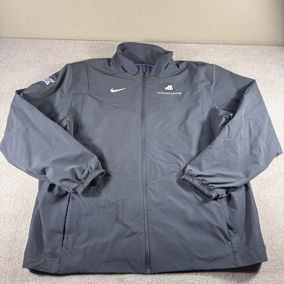 TCU Horned Frogs Jacket Mens XL Black NCAA College Swimming & Diving Nike - Image 1 of 4