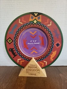 Disney 4" X 4" Round Circular On Stand Animal Kingdom Lodge Photo Frame - Picture 1 of 11