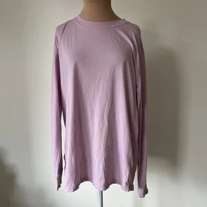 Lululemon Athletica All Yours Baumwolle Langarm Rundhalsausschnitt rosa Shirt EUC Gr. 10 - Bild 1 von 12