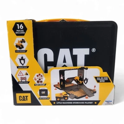 CAT Construction Little Machines 16-Piece Store-N-Go Playset, Brand New - Image 1 of 4