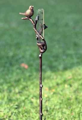 Bird Rain Gauge With Nest On Stake Rain Watcher ~ SPI Home 33756 - Image 1 of 3