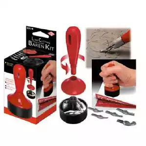 3 IN 1 BAREN KIT LINO BLOCK CUTTER BURNISHING STAMP TOOL & 5 CUTTING BLADES L5B - Bild 1 von 2