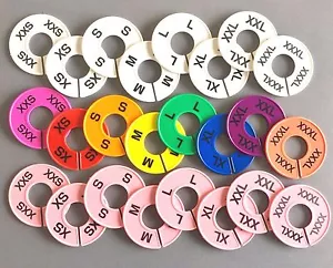 Anello appendiabiti rotondi dimensioni divisori appendiabiti in plastica XXS-3XL (8-80 PZ set) - Foto 1 di 12