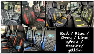 VAN SEAT COVERS FORD TRANSIT CUSTOM 2013 to 2023 LEATHERETTE PREMIUM BENTLEY - Picture 1 of 38