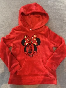 Girl’s DISNEY Red Fleece Pullover Hoodie - Size 6- Minnie Mouse - Preowned - Picture 1 of 2