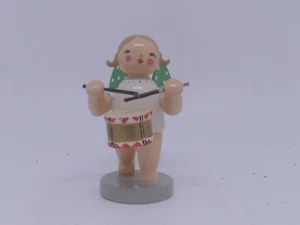 Figura de Navidad Wendt und Kühn ángel con tambor figura de ángel Erzgebirge figura de madera - Imagen 1 de 7