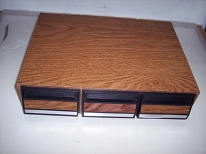 BROWN WOODGRAIN STORAGE CASE FOR CASSETTE TAPES **HOLDS 42 TAPES** #8 - Picture 1 of 9