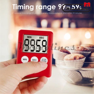 Digital Large LCD Display Kitchen Timer Count Down Up Clock Loud Alarm Red - Picture 1 of 6