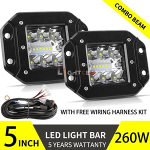 2X 5"Flush Mount LED Cube Pods Light Backup Reverse Front Rear Bumper Fog Lights - Picture 1 of 11
