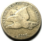 PIÈCE 1858/7 FLYING EAGLE CENT RARE ERREUR