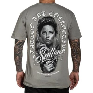 Men's Sullen Art Collective Fiore Never Defeated Gray Premium Tee T-Shirt M-4XL - Picture 1 of 2