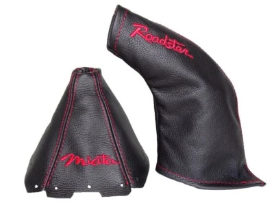Bota de freno Shift & E para Mazda MX5 MK1 cuero "Miata Roadster" logotipo rojo Foto 1 de 3